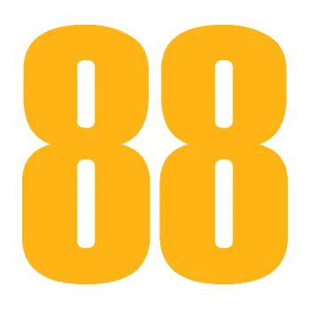 Samolepicí dekorace na vozidlo Startovní číslo 88 typ 2 (21 - světle oranžová) SAMOLEPKA NA AUTO, NÁLEPKA, FÓLIE, POLEP, TUNING, VLASTNÍ TEXT, TISK, AUTOSAMOLEPKY.cz, POLEPY, OBRÁZEK, LOGO, 3D STICKERS