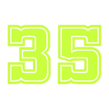 Polep vozidla Startovní číslo 35 typ 5 (27 - limetová) SAMOLEPKA NA AUTO, NÁLEPKA, FÓLIE, POLEP, TUNING, VLASTNÍ TEXT, TISK, AUTOSAMOLEPKY.cz, POLEPY, OBRÁZEK, LOGO, 3D STICKERS