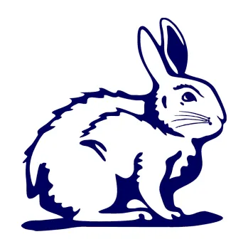 Samolepící dekorace SAMOLEPKA Zajíček 001 pravá (23 - tmavě modrá) NA AUTO, NÁLEPKA, FÓLIE, POLEP, TUNING, VLASTNÍ TEXT, TISK, AUTOSAMOLEPKY.cz, POLEPY, OBRÁZEK, LOGO, SAMOLEPKY