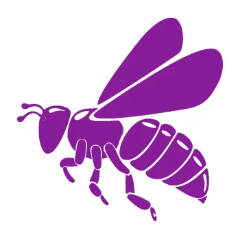 Samolepící dekorace SAMOLEPKA Včela 001 levá (14 - fialová) NA AUTO, NÁLEPKA, FÓLIE, POLEP, TUNING, VLASTNÍ TEXT, TISK, AUTOSAMOLEPKY.cz, POLEPY, OBRÁZEK, LOGO, SAMOLEPKY