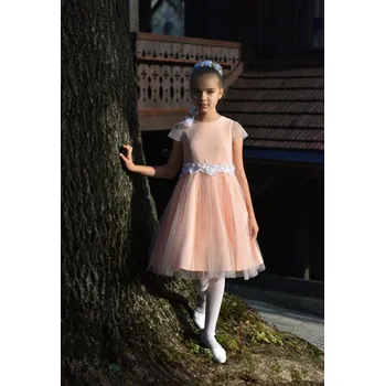 Dívčí šaty Dívčí luxusní šaty Klára meruňkové s tylem MK18