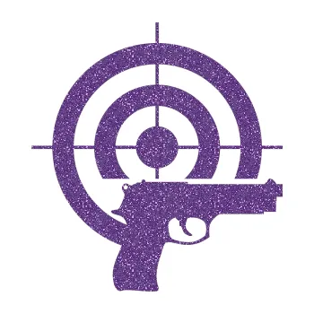 Polep vozidla SAMOLEPKA Terč zbraň levá (87 - Ultra Metalic fialová) NA AUTO, NÁLEPKA, FÓLIE, POLEP, TUNING, VLASTNÍ TEXT, TISK, AUTOSAMOLEPKY.cz, POLEPY, OBRÁZEK, LOGO, SAMOLEPKY