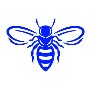 Samolepící dekorace Včela 002 (19 - modrá dynamic) SAMOLEPKA NA AUTO, NÁLEPKA, FÓLIE, POLEP, TUNING, VLASTNÍ TEXT, TISK, AUTOSAMOLEPKY.cz, POLEPY, OBRÁZEK, LOGO, 3D STICKERS