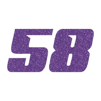 Polep vozidla Startovní číslo 58 typ 6 (87 - Ultra Metalic fialová) SAMOLEPKA NA AUTO, NÁLEPKA, FÓLIE, POLEP, TUNING, VLASTNÍ TEXT, TISK, AUTOSAMOLEPKY.cz, POLEPY, OBRÁZEK, LOGO, 3D STICKERS