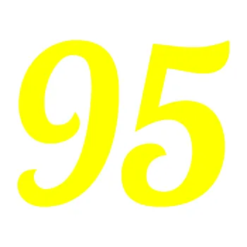 Polep vozidla Startovní číslo 95 typ 3 (05 - žlutá citron) SAMOLEPKA NA AUTO, NÁLEPKA, FÓLIE, POLEP, TUNING, VLASTNÍ TEXT, TISK, AUTOSAMOLEPKY.cz, POLEPY, OBRÁZEK, LOGO, 3D STICKERS