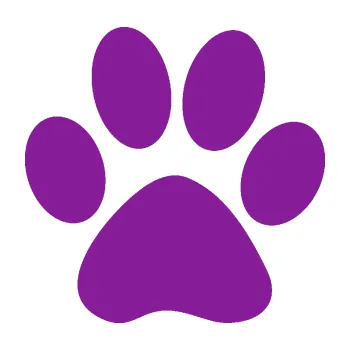 samolepka Tlapka 005 (14 - fialová) SAMOLEPKA NA AUTO, NÁLEPKA, FÓLIE, POLEP, TUNING, VLASTNÍ TEXT, TISK, AUTOSAMOLEPKY.cz, POLEPY, OBRÁZEK, LOGO, 3D STICKERS