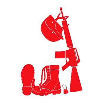 Samolepící dekorace SAMOLEPKA Voják výstroj pravá (10 - červená) NA AUTO, NÁLEPKA, FÓLIE, POLEP, TUNING, VLASTNÍ TEXT, TISK, AUTOSAMOLEPKY.cz, POLEPY, OBRÁZEK, LOGO, SAMOLEPKY