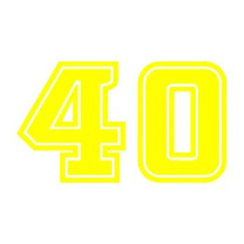 Polep vozidla Startovní číslo 40 typ 5 (05 - žlutá citron) SAMOLEPKA NA AUTO, NÁLEPKA, FÓLIE, POLEP, TUNING, VLASTNÍ TEXT, TISK, AUTOSAMOLEPKY.cz, POLEPY, OBRÁZEK, LOGO, 3D STICKERS