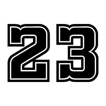 Polep vozidla Startovní číslo 23 typ 5 (01 - černá) SAMOLEPKA NA AUTO, NÁLEPKA, FÓLIE, POLEP, TUNING, VLASTNÍ TEXT, TISK, AUTOSAMOLEPKY.cz, POLEPY, OBRÁZEK, LOGO, 3D STICKERS