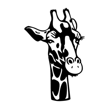 Samolepící dekorace SAMOLEPKA Žirafa 001 pravá (01 - černá) NA AUTO, NÁLEPKA, FÓLIE, POLEP, TUNING, VLASTNÍ TEXT, TISK, AUTOSAMOLEPKY.cz, POLEPY, OBRÁZEK, LOGO, SAMOLEPKY