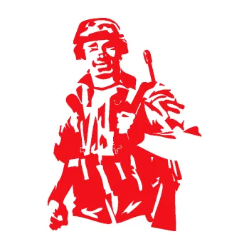 Samolepící dekorace SAMOLEPKA Voják 014 levá (10 - červená) NA AUTO, NÁLEPKA, FÓLIE, POLEP, TUNING, VLASTNÍ TEXT, TISK, AUTOSAMOLEPKY.cz, POLEPY, OBRÁZEK, LOGO, SAMOLEPKY