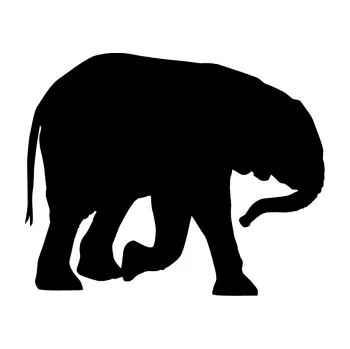 Samolepící dekorace Slon 004 pravá (01 - černá) SAMOLEPKA NA AUTO, NÁLEPKA, FÓLIE, POLEP, TUNING, VLASTNÍ TEXT, TISK, AUTOSAMOLEPKY.cz, POLEPY, OBRÁZEK, LOGO, 3D STICKERS