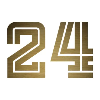 Polep vozidla Startovní číslo 24 typ 7 (64 - škrábaný kov zlatý) SAMOLEPKA NA AUTO, NÁLEPKA, FÓLIE, POLEP, TUNING, VLASTNÍ TEXT, TISK, AUTOSAMOLEPKY.cz, POLEPY, OBRÁZEK, LOGO, 3D STICKERS