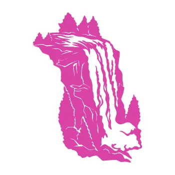 Samolepící dekorace Vodopád pravá krajina (16 - růžová) SAMOLEPKA NA AUTO, NÁLEPKA, FÓLIE, POLEP, TUNING, VLASTNÍ TEXT, TISK, AUTOSAMOLEPKY.cz, POLEPY, OBRÁZEK, LOGO, 3D STICKERS