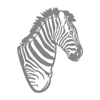 Samolepící dekorace SAMOLEPKA Zebra 001 pravá hlava (17 - šedá) NA AUTO, NÁLEPKA, FÓLIE, POLEP, TUNING, VLASTNÍ TEXT, TISK, AUTOSAMOLEPKY.cz, POLEPY, OBRÁZEK, LOGO, SAMOLEPKY