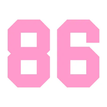 Polep vozidla Startovní číslo 86 (24 - světle růžová) SAMOLEPKA NA AUTO, NÁLEPKA, FÓLIE, POLEP, TUNING, VLASTNÍ TEXT, TISK, AUTOSAMOLEPKY.cz, POLEPY, OBRÁZEK, LOGO, 3D STICKERS