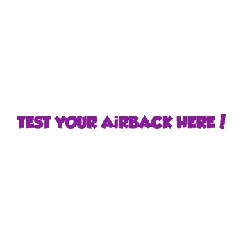Polep vozidla SAMOLEPKA Test your airback here! (14 - fialová) NA AUTO, NÁLEPKA, FÓLIE, POLEP, TUNING, VLASTNÍ TEXT, TISK, AUTOSAMOLEPKY.cz, POLEPY, OBRÁZEK, LOGO, SAMOLEPKY