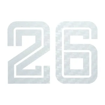 Polep vozidla SAMOLEPKA Startovní číslo 26 typ 7 (51 - 3D karbon bílý) NA AUTO, NÁLEPKA, FÓLIE, POLEP, TUNING, VLASTNÍ TEXT, TISK, AUTOSAMOLEPKY.cz, POLEPY, OBRÁZEK, LOGO, SAMOLEPKY