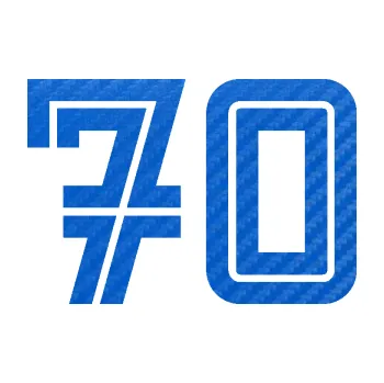 Polep vozidla Startovní číslo 70 typ 7 (57 - 3D karbon modrý) SAMOLEPKA NA AUTO, NÁLEPKA, FÓLIE, POLEP, TUNING, VLASTNÍ TEXT, TISK, AUTOSAMOLEPKY.cz, POLEPY, OBRÁZEK, LOGO, 3D STICKERS