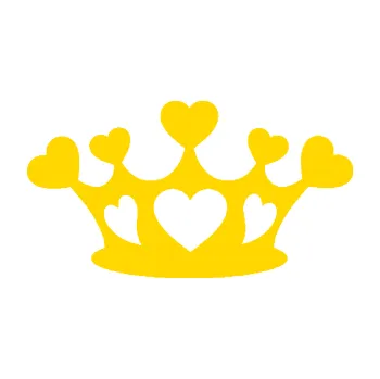 Samolepící dekorace Srdíčka korunka (13 - jasně žlutá) SAMOLEPKA NA AUTO, NÁLEPKA, FÓLIE, POLEP, TUNING, VLASTNÍ TEXT, TISK, AUTOSAMOLEPKY.cz, POLEPY, OBRÁZEK, LOGO, 3D STICKERS