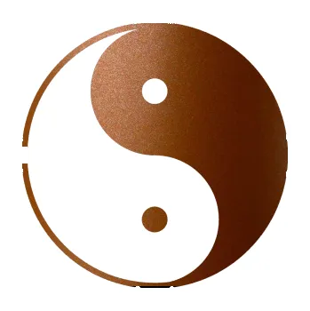 samolepka Yin yang - logo JIN a JANG (44 - měděná metalíza) SAMOLEPKA NA AUTO, NÁLEPKA, FÓLIE, POLEP, TUNING, VLASTNÍ TEXT, TISK, AUTOSAMOLEPKY.cz, POLEPY, OBRÁZEK, LOGO, 3D STICKERS