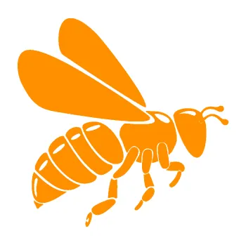 Samolepící dekorace Včela 001 pravá (06 - oranžová) SAMOLEPKA NA AUTO, NÁLEPKA, FÓLIE, POLEP, TUNING, VLASTNÍ TEXT, TISK, AUTOSAMOLEPKY.cz, POLEPY, OBRÁZEK, LOGO, 3D STICKERS