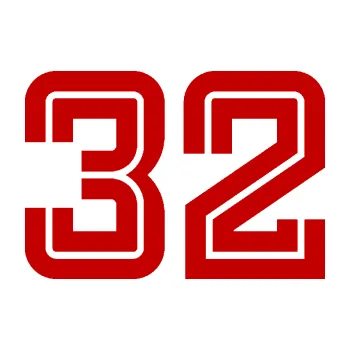 Polep vozidla Startovní číslo 32 typ 7 (18 - tmavě červená) SAMOLEPKA NA AUTO, NÁLEPKA, FÓLIE, POLEP, TUNING, VLASTNÍ TEXT, TISK, AUTOSAMOLEPKY.cz, POLEPY, OBRÁZEK, LOGO, 3D STICKERS