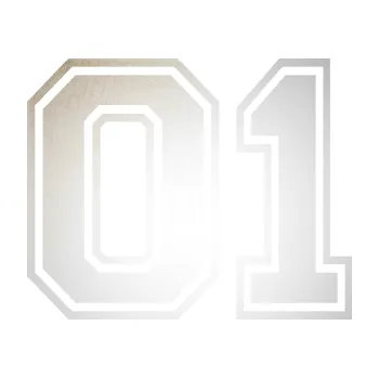 Polep vozidla SAMOLEPKA Startovní číslo 01 typ 4 (82 - odrazková reflexní bílá) NA AUTO, NÁLEPKA, FÓLIE, POLEP, TUNING, VLASTNÍ TEXT, TISK, AUTOSAMOLEPKY.cz, POLEPY, OBRÁZEK, LOGO, SAMOLEPKY