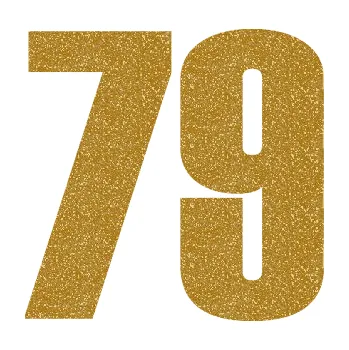 Samolepicí dekorace na vozidlo Startovní číslo 79 typ 2 (92 - Ultra Metalic zlatá) SAMOLEPKA NA AUTO, NÁLEPKA, FÓLIE, POLEP, TUNING, VLASTNÍ TEXT, TISK, AUTOSAMOLEPKY.cz, POLEPY, OBRÁZEK, LOGO, 3D STICKERS