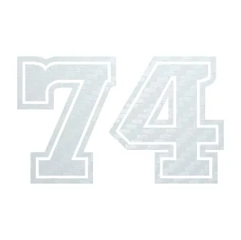 Polep vozidla SAMOLEPKA Startovní číslo 74 typ 5 (51 - 3D karbon bílý) NA AUTO, NÁLEPKA, FÓLIE, POLEP, TUNING, VLASTNÍ TEXT, TISK, AUTOSAMOLEPKY.cz, POLEPY, OBRÁZEK, LOGO, SAMOLEPKY