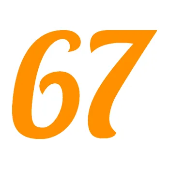 Polep vozidla Startovní číslo 67 typ 3 (06 - oranžová) SAMOLEPKA NA AUTO, NÁLEPKA, FÓLIE, POLEP, TUNING, VLASTNÍ TEXT, TISK, AUTOSAMOLEPKY.cz, POLEPY, OBRÁZEK, LOGO, 3D STICKERS