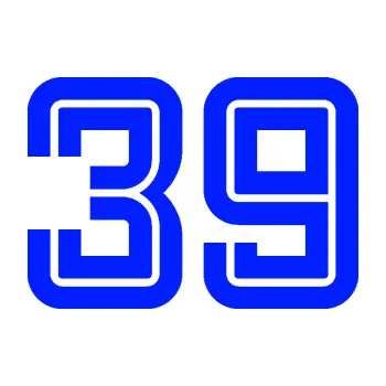 Polep vozidla Startovní číslo 39 typ 7 (19 - modrá dynamic) SAMOLEPKA NA AUTO, NÁLEPKA, FÓLIE, POLEP, TUNING, VLASTNÍ TEXT, TISK, AUTOSAMOLEPKY.cz, POLEPY, OBRÁZEK, LOGO, 3D STICKERS
