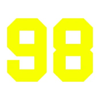 Polep vozidla Startovní číslo 98 (70 - Fluorescentní žlutá) SAMOLEPKA NA AUTO, NÁLEPKA, FÓLIE, POLEP, TUNING, VLASTNÍ TEXT, TISK, AUTOSAMOLEPKY.cz, POLEPY, OBRÁZEK, LOGO, 3D STICKERS