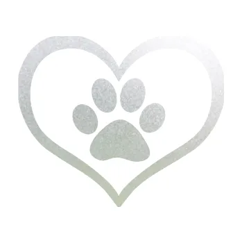 samolepka Tlapky love 002 (60 - pískované sklo) SAMOLEPKA NA AUTO, NÁLEPKA, FÓLIE, POLEP, TUNING, VLASTNÍ TEXT, TISK, AUTOSAMOLEPKY.cz, POLEPY, OBRÁZEK, LOGO, 3D STICKERS