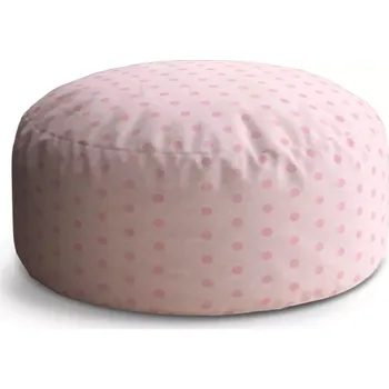 Sedací pytel Kulatý taburet Circle Růžové puntíky: 38x48 cm - Sablio