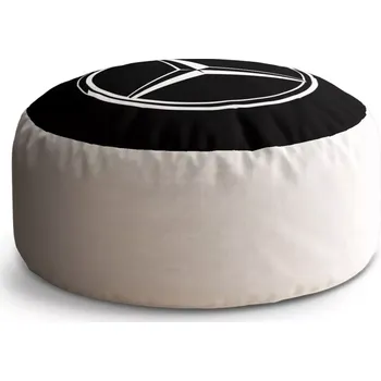 Sedací pytel Kulatý taburet Circle Logo 2 Černá: 38x48 cm - Sablio