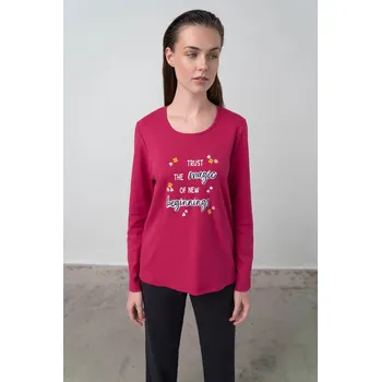 Pánské pyžamo Vamp - Pohodlné dámské pyžamo 17592 - Vamp red cerise S