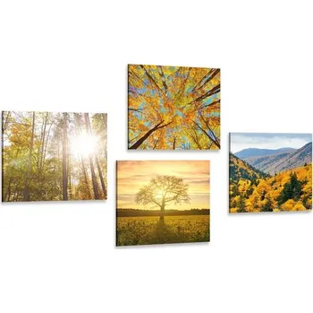 Obraz Dovido Set obrazů kouzlo podzimní krajiny