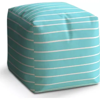 Taburet Taburet Kostka Bílé pruhy na modré: 40x40x40 cm - Sablio