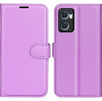 Pouzdro na mobilní telefon Litchi knížkové pouzdro na Oppo Find X5 Lite - fialové