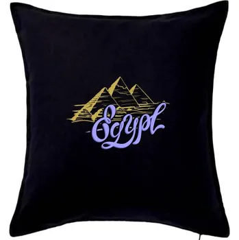 Polštář Egypt Lettering - Polštář 50x50 - 50x50 - Pouze potah ( Černá )