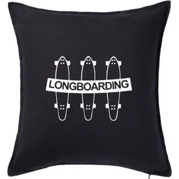Polštář 3 longboardy - Polštář 50x50 - 50x50 - Pouze potah ( Černá )