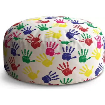 Sedací pytel Kulatý taburet Circle Barevné otisky: 38x48 cm - Sablio