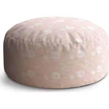 Sedací pytel Kulatý taburet Circle Mráčky a měsíc: 38x48 cm - Sablio