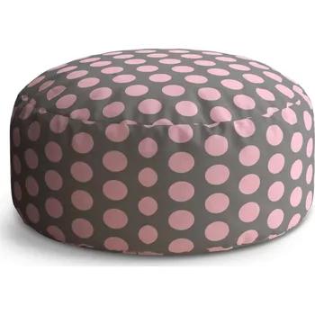 Sedací pytel Kulatý taburet Circle Velké růžové puntíky: 38x48 cm - Sablio