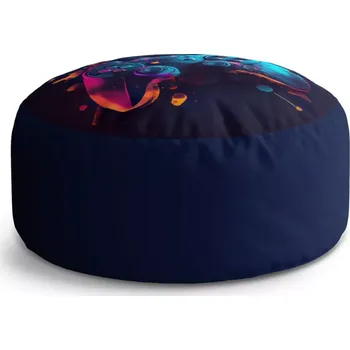 Sedací pytel Kulatý taburet Circle Ovladač Abstract: 38x48 cm - Sablio