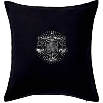 Polštář Misky vah - Polštář 50x50 - 50x50 - Včetně výplně ( Černá )