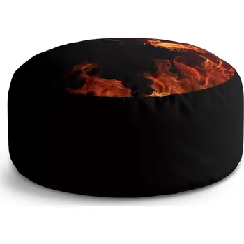 Sedací pytel Kulatý taburet Circle Červený oheň: 38x48 cm - Sablio