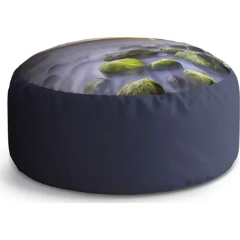 Sedací pytel Kulatý taburet Circle Kameny v jezeře: 38x48 cm - Sablio