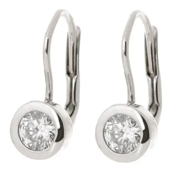 Náušnice Stříbrné náušnice s čirými zirkony STNAU1748F